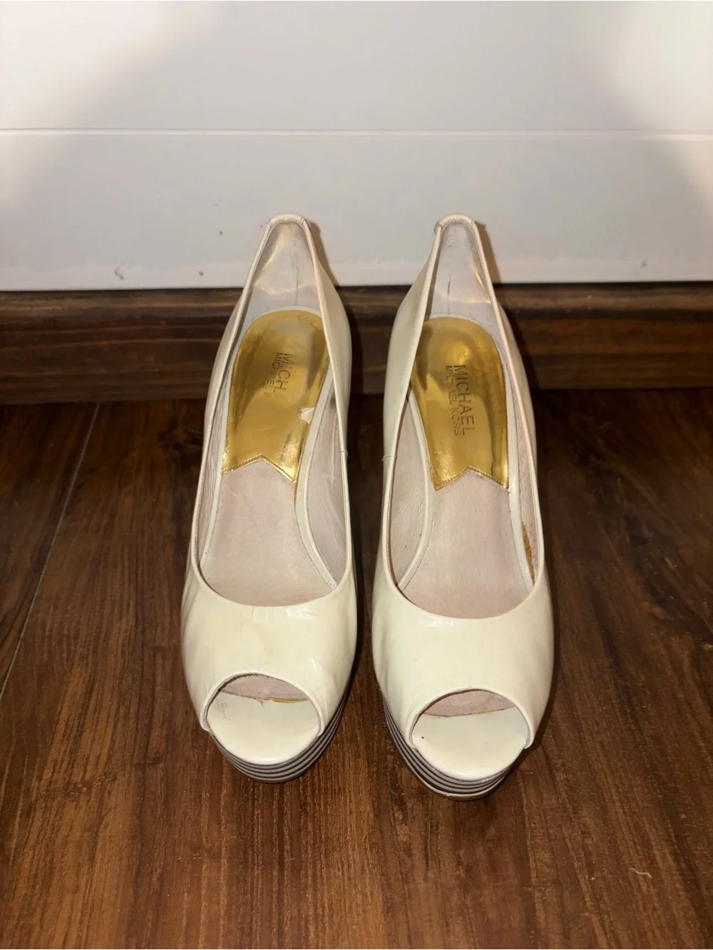 Michael Kors Adalia Patent Peep Toe Platform Wedges